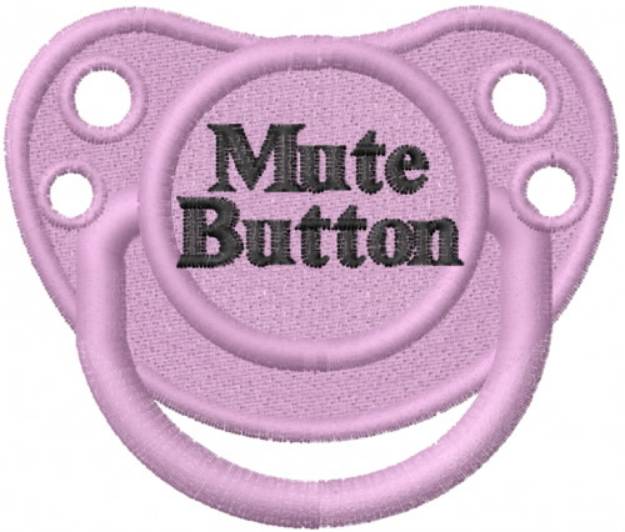 Picture of Mute Button Pacifier Machine Embroidery Design