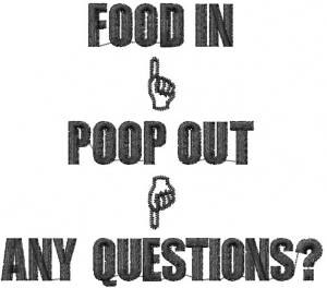 Picture of Food and Poop Saying Machine Embroidery Design
