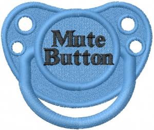 Picture of Mute Button on Pacifier Machine Embroidery Design