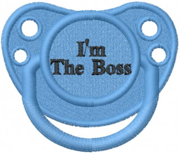 Picture of Pacifier Im The Boss Machine Embroidery Design