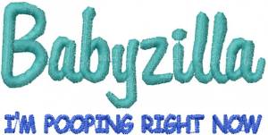 Picture of Babyzilla Pooping Machine Embroidery Design