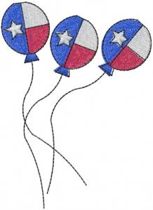 Picture of Texas Flag Balloons Machine Embroidery Design