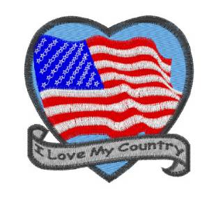 Picture of I Love My Country Machine Embroidery Design