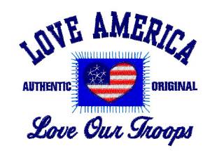 Picture of Love Our Troops Machine Embroidery Design