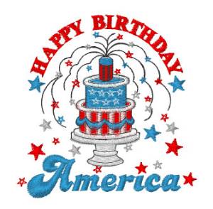 Picture of Happy Birthday America Machine Embroidery Design