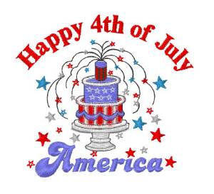 Picture of Happy 4th of July Machine Embroidery Design