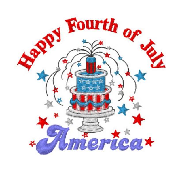 Picture of Happy Fourth of July Machine Embroidery Design