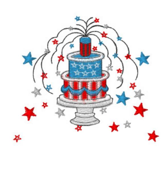 Picture of USA Birthday Machine Embroidery Design
