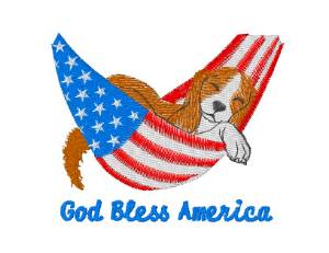 Picture of God Bless America Dog Machine Embroidery Design