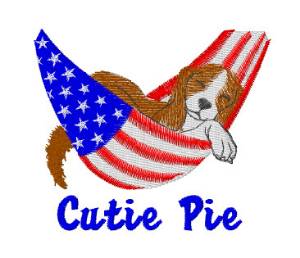 Picture of American Cutie Pie Dog  Machine Embroidery Design