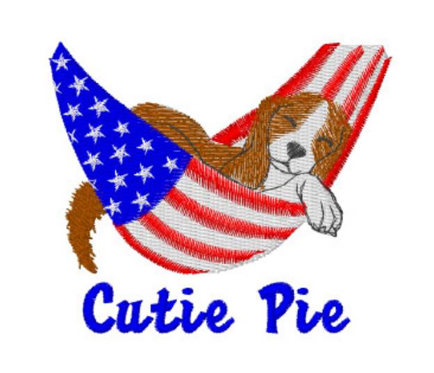 Picture of American Cutie Pie Dog  Machine Embroidery Design