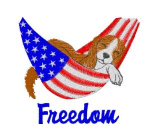 Picture of American Dog Freedom Machine Embroidery Design
