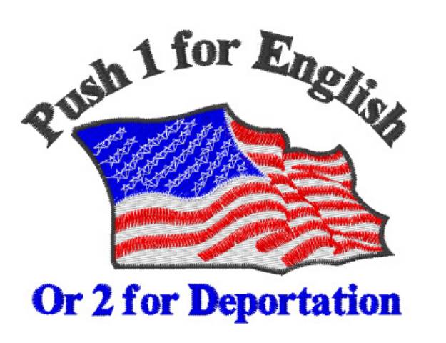 Picture of America Flag Deportation Machine Embroidery Design