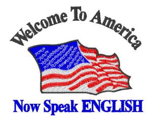 Picture of America Speak English Machine Embroidery Design