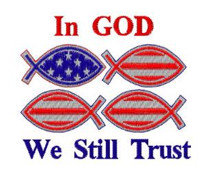 Picture of Jesus Saves Still Trust Machine Embroidery Design