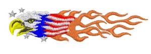 Picture of Motorcycle USA Flag Machine Embroidery Design