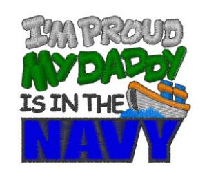 Picture of Navy Daddy Machine Embroidery Design