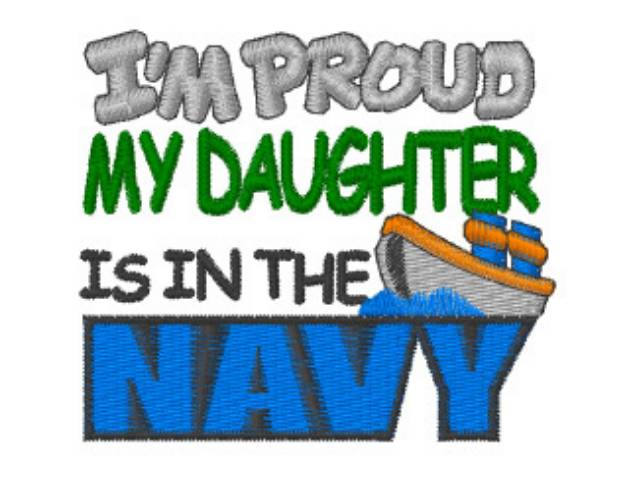 Picture of Navy Daughter Machine Embroidery Design