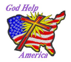 Picture of God Help America Machine Embroidery Design