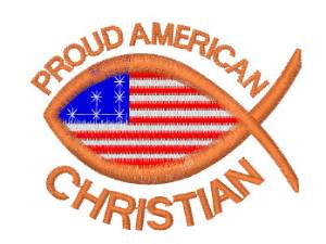 Picture of Proud American Christian Machine Embroidery Design