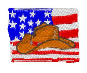 Picture of USA Flag Cowboy Hat Machine Embroidery Design