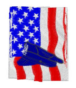 Picture of USA Flag Police Machine Embroidery Design
