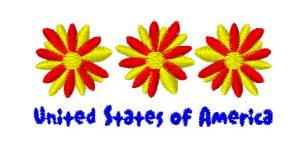 Picture of USA Flowers Machine Embroidery Design