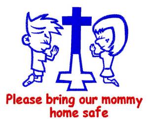 Picture of Boy Girl Praying Mommy Machine Embroidery Design