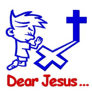 Picture of Boy Praying Dear Jesus Machine Embroidery Design