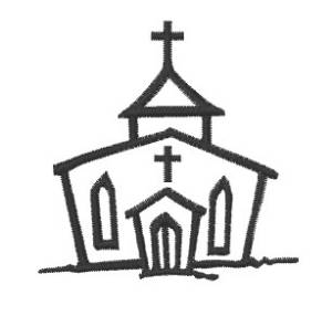 Picture of Church Outline Machine Embroidery Design