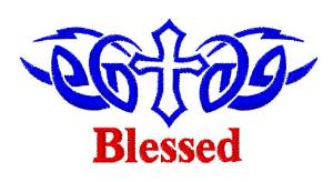 Picture of Cross Tattoo Blessed Machine Embroidery Design