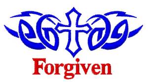 Picture of Cross Tattoo Forgiven Machine Embroidery Design
