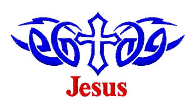 Picture of Cross Tattoo Jesus Machine Embroidery Design