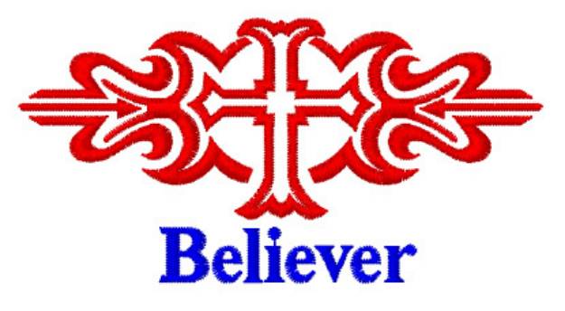 Picture of Cross Believer Machine Embroidery Design