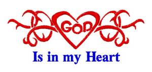 Picture of God is in My Heart Machine Embroidery Design