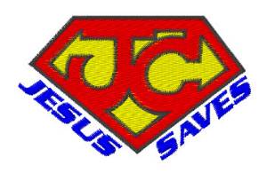 Picture of Jesus Saves Machine Embroidery Design