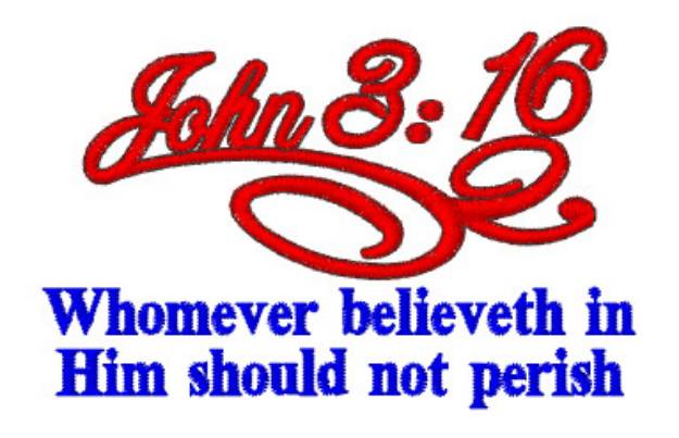 Picture of John 3:16 Machine Embroidery Design