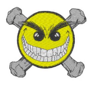 Picture of Crossbones Smiley Machine Embroidery Design