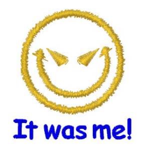 Picture of Evil-Smiley It Was Me Machine Embroidery Design