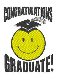 Picture of Graduation Smiley Machine Embroidery Design