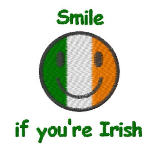 Picture of Smile If  Youre Irish Machine Embroidery Design