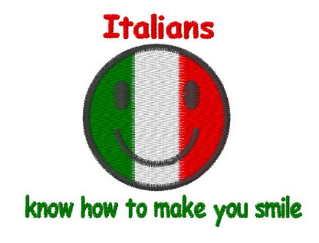 Picture of Italians Make You Smile Machine Embroidery Design