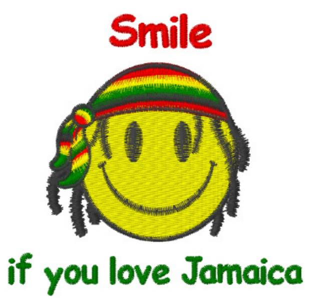 Picture of Smile If You Love Jamaica Machine Embroidery Design