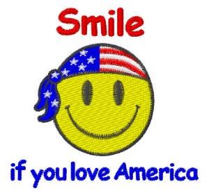 Picture of Smile If You Love America Machine Embroidery Design