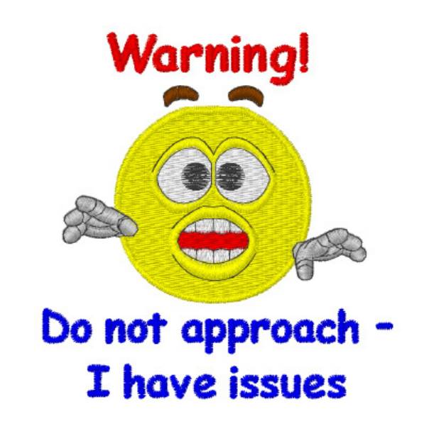 Picture of Smiley Warning Machine Embroidery Design