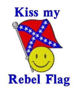 Picture of Kiss My Rebel Flag Machine Embroidery Design