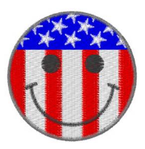 Picture of US Flag Smiley Machine Embroidery Design