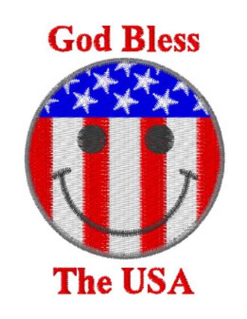 Picture of God Bless The USA Machine Embroidery Design