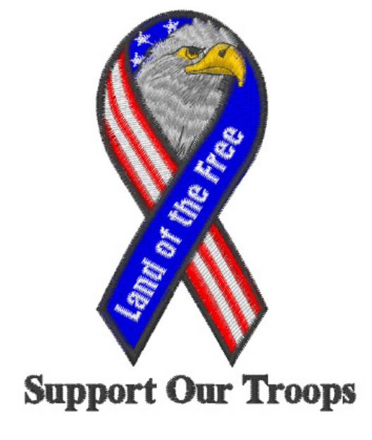 Picture of Support Our Troops Machine Embroidery Design