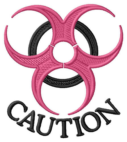 Caution Machine Embroidery Design